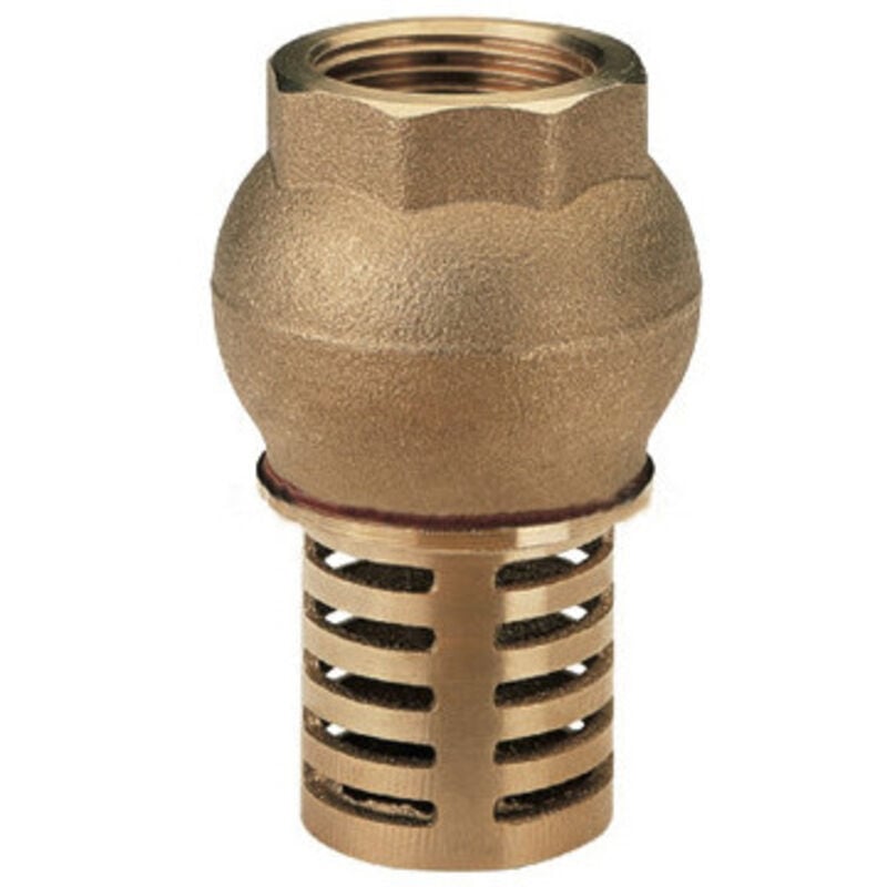 foto del prodotto valvola di fondo con corpo e filtro in ottone con guarnizione in fibra -3/4