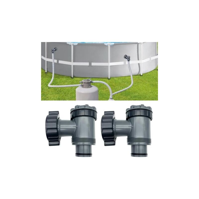foto del prodotto valvola di ingresso uscita compatibile con pompe filtro per piscine fuori terra coleman, intex, bestway, pezzi di ricambio per pompe per piscine, per