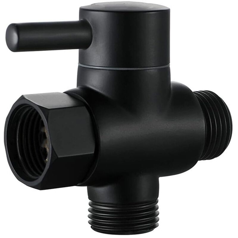 foto del prodotto valvola di intercettazione per colonna doccia, valvola per soffione doccia da 1 2', soffione doccia a 1 4' per wc nero - sollbry