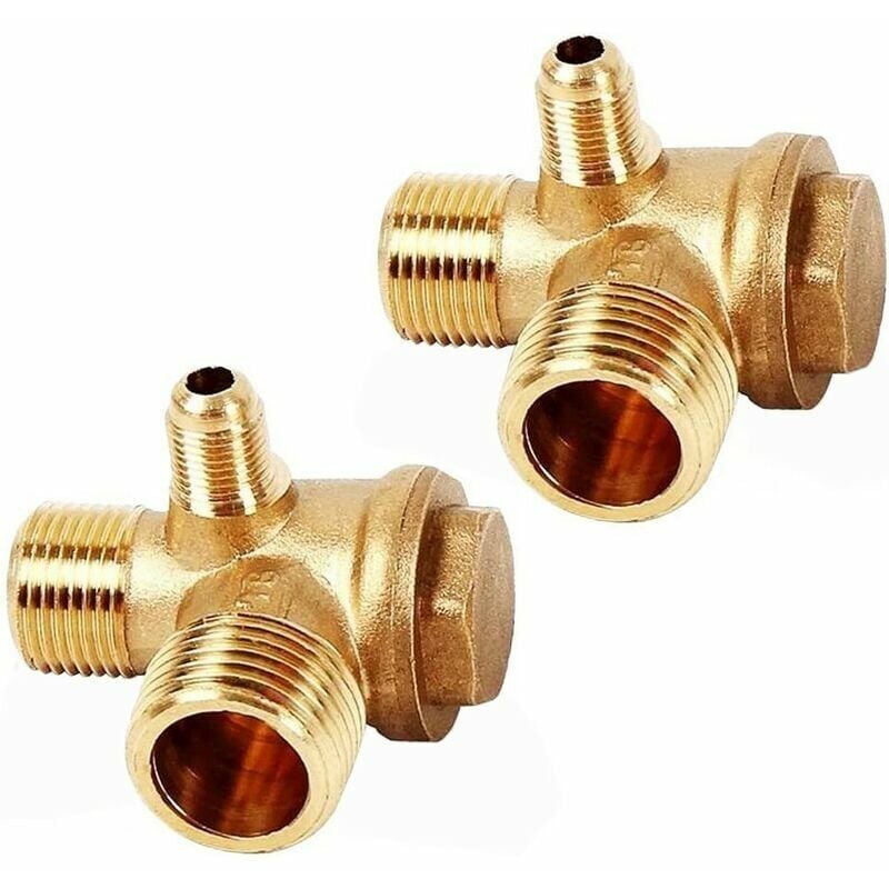 foto del prodotto valvola di ritegno del compressore da 2 pezzi, valvola di ritegno del compressore d aria a 3 porte 20 16 10 mm per raccordi di collegamento del
