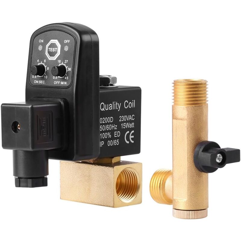 foto del prodotto valvola di scarico automatica g1 2 dn15, valvola elettronica per condensa