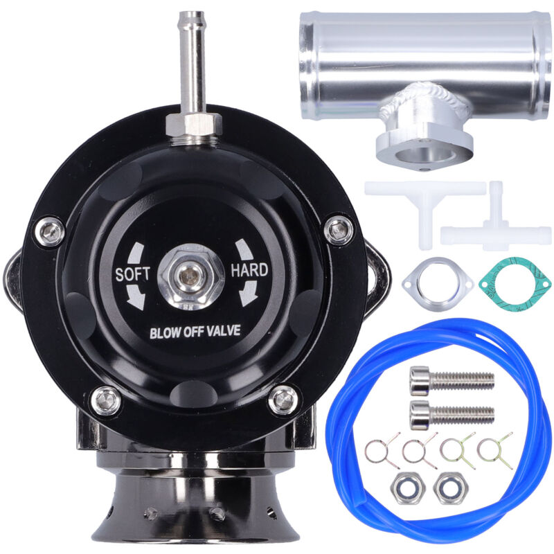 foto del prodotto valvola di scarico turbo in alluminio billet tubo flangiato da 2,5 pollici tipo rs universale sddbovgrsbl fpg250 nero eosnow