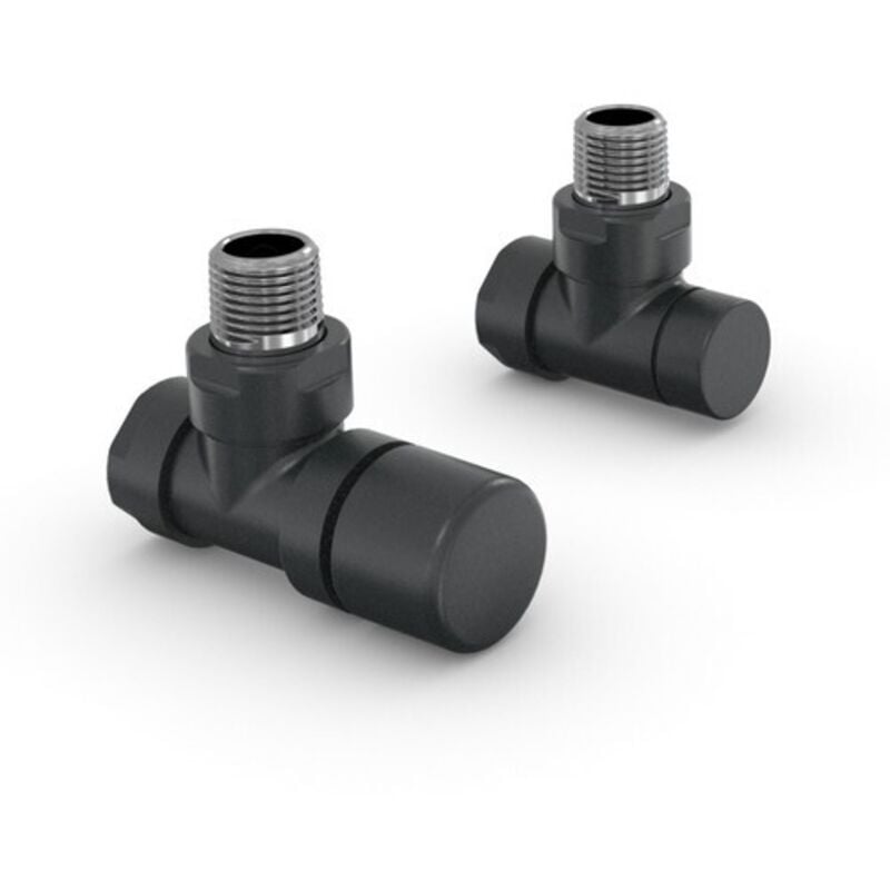 foto del prodotto valvola e detentore a squadra zehnder design line 1 2 nero