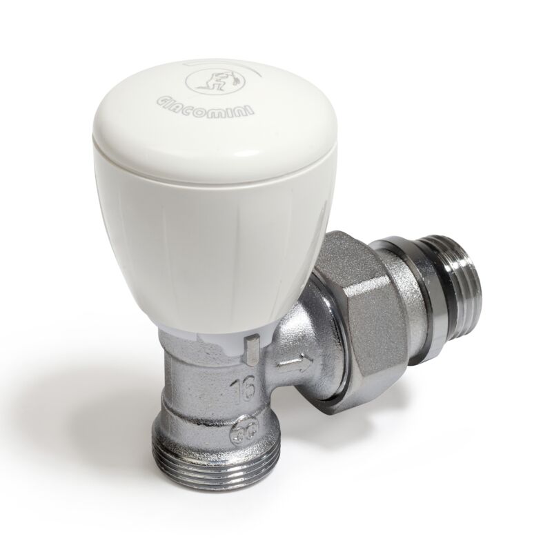 foto del prodotto valvola micrometrica termostatizzabile, a squadra giacomini r431tg 3 8' x 16x2