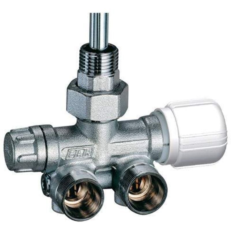 foto del prodotto valvola mono-bitubo termostatizzabile sinistra cromata completa di codolo e calotta far 1437 1 2'