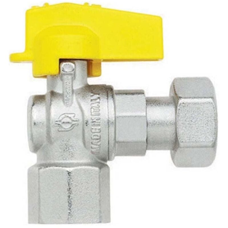 foto del prodotto valvola per rubinetto a squadro con girello gas 1 2 ff ad angolo dado girevol