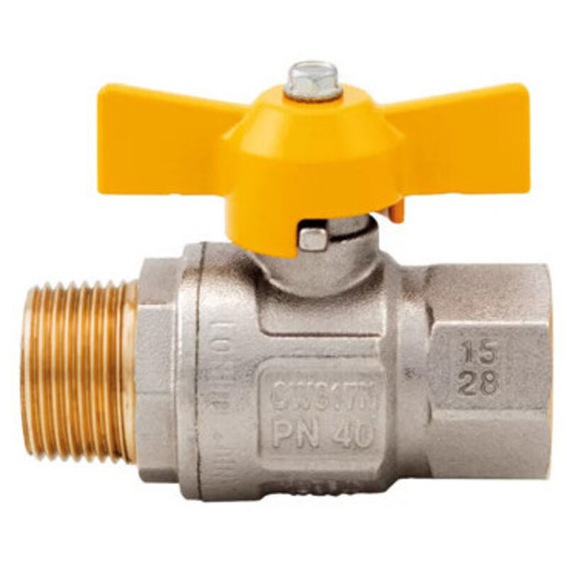 foto del prodotto valvola sfera gas farfalla mf 069 itap - ottone nichelato 1 mf - 1 pezzo