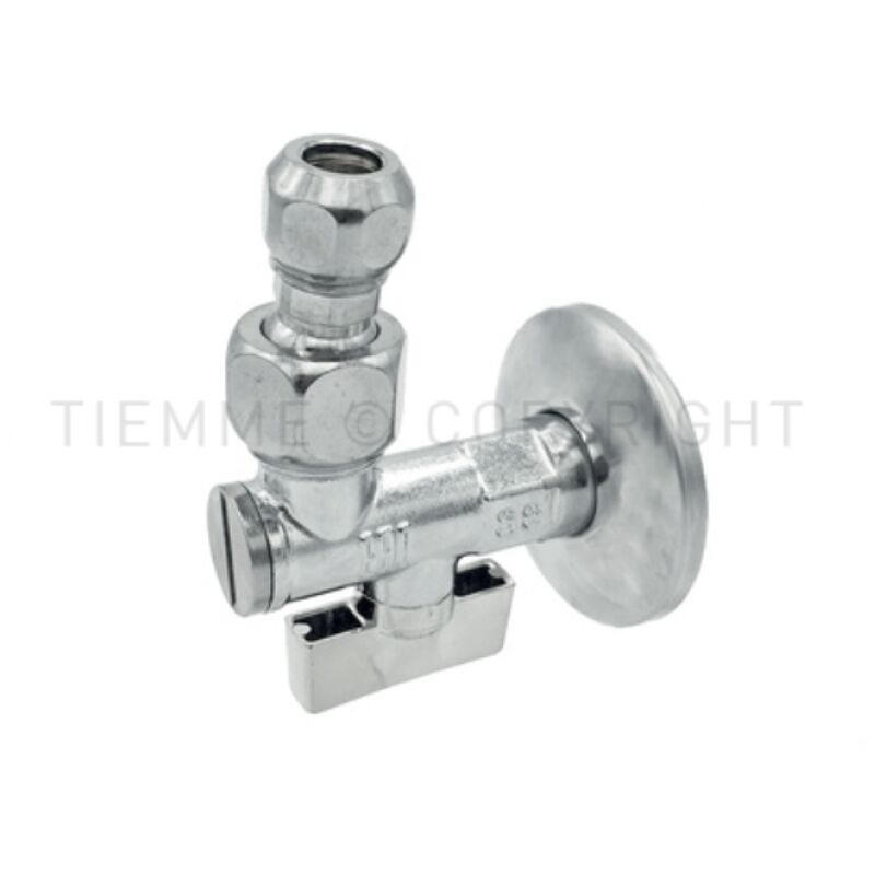 foto del prodotto valvola sottolavabo cromata con filtro snodo e rosone tiemme 2950007