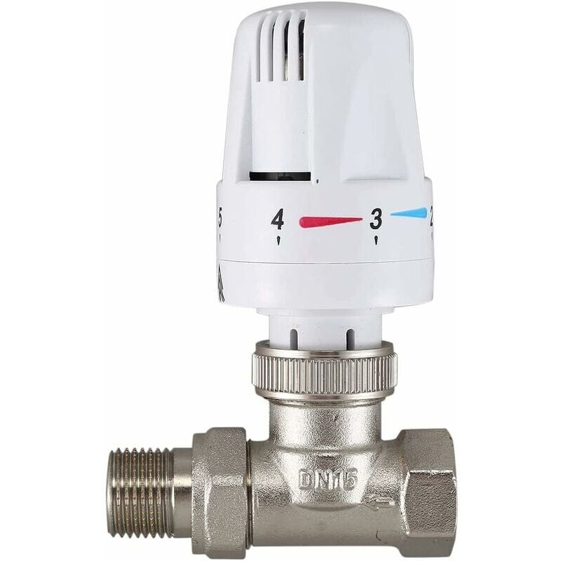 foto del prodotto valvola termostatica per radiatore in ottone da 1 2' - tipo dritto dn15 - controllo automatico della temperatura - riscaldamento a pavimento dn15