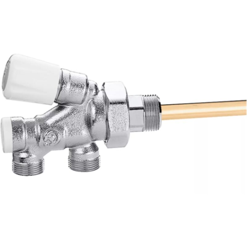 foto del prodotto valvola termostatizzabile per comandi termostatici ed elettrotermici caleffi 455 1' sinistro