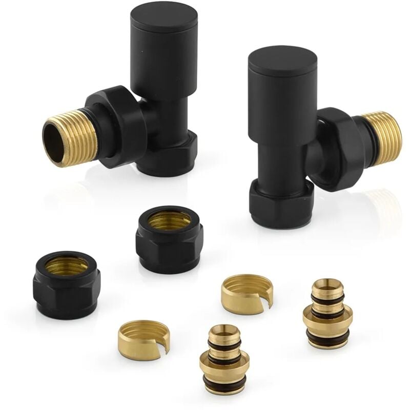foto del prodotto valvole per termoarredo nere con raccordi multistrato da 16 mm g 1 2