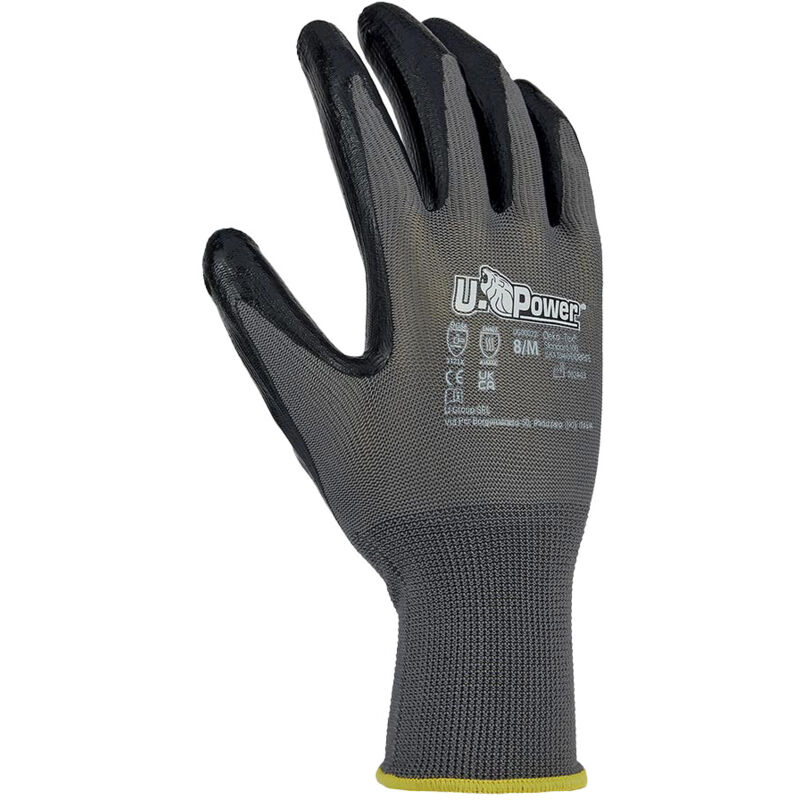 foto del prodotto valzer guanti lavoro antinfortunistica poliestere nitrile grigio 10 xl u power