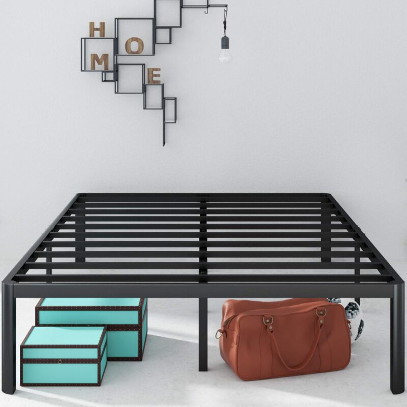 foto del prodotto van struttura letto in metallo con gambe curve, 140 x 190 cm, altezza 40 cm, doghe del materasso in metallo, non necessaria la rete, montaggio