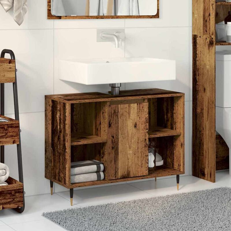 foto del prodotto vanit rustica per bagno legno vissuto legno massello media vidaxl