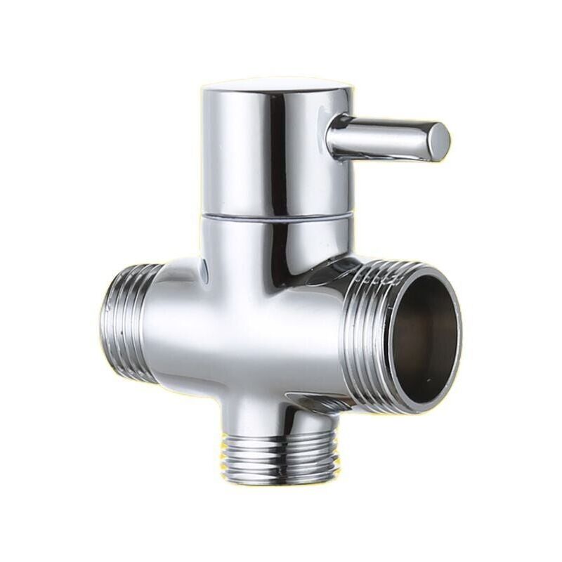 foto del prodotto vanne de d rivation, homme m le 20 mm et 25 mm quot robinet en laiton t adaptateur chrom salle de bains robinet de douche accessoires inverseur de