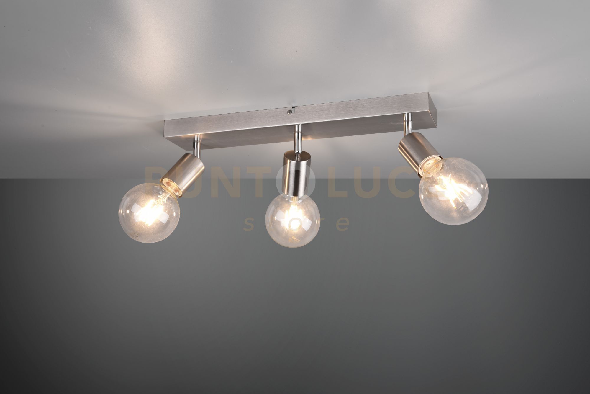 foto del prodotto vannes barra 3 spots orientabili acciaio satinato l. 44cm attacco e27
