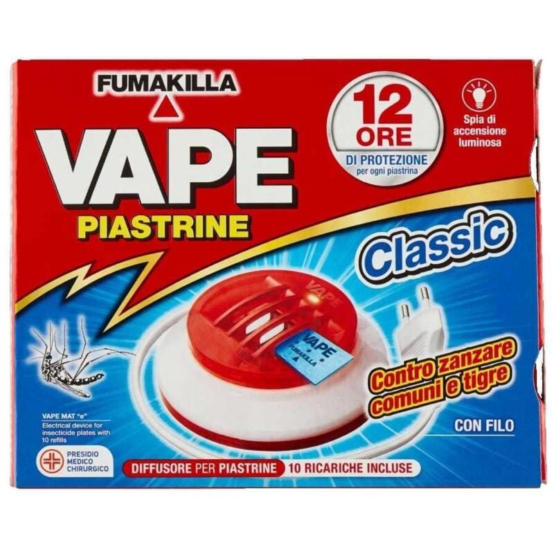 foto del prodotto vape - diffusore elettrico con filo e 10 piastrine antizanzare protezione 12 ore