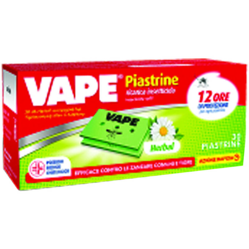 foto del prodotto vape piastrina per elettroemanatori zanzare comuni e tigre herbal in confez. da pz.30