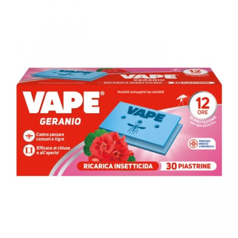 foto del prodotto vape ricarica piastrine fragranza geranio 30 pezzi