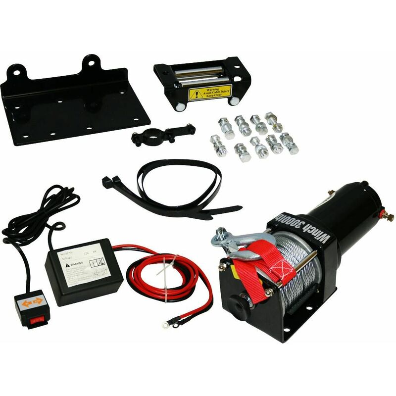 foto del prodotto var p3000 1b verricello elettrico da 12v, 4x4, 1360 2720kg, 1000w, 1,34cv, lunghezza 10,2m, 5,2mm varan motors