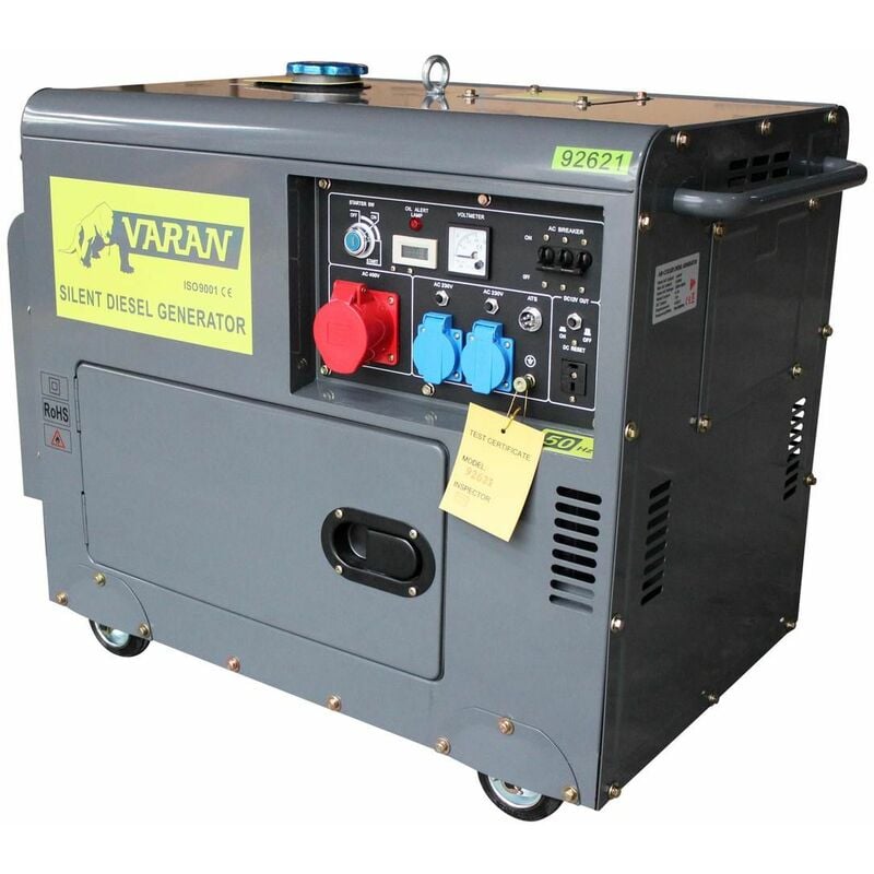 foto del prodotto varan motors 92621 ats generatore diesel 5,5 kva, 1x 400v, 2x 230v avviamento automatico ats