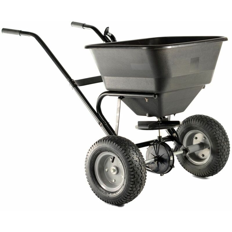 foto del prodotto varan motors tc2028 spargitore concime semi, sabbia o sale, carica fino a 30kg 45l ruote pneumatiche