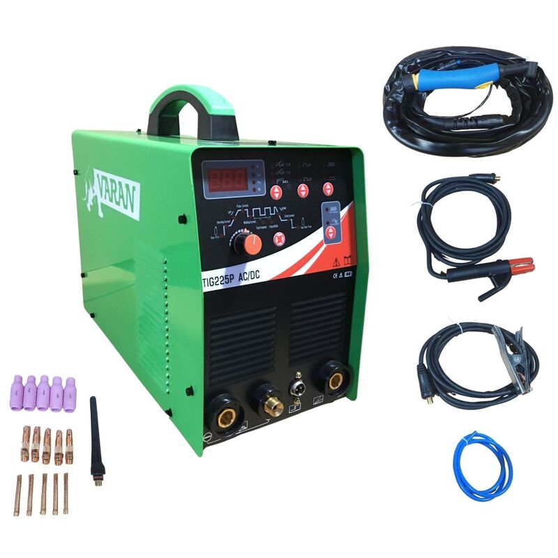 foto del prodotto varan motors tig225p saldatrice 2 in 1 tig225p 200a, saldatura tig ac dc a impulsi ad arco