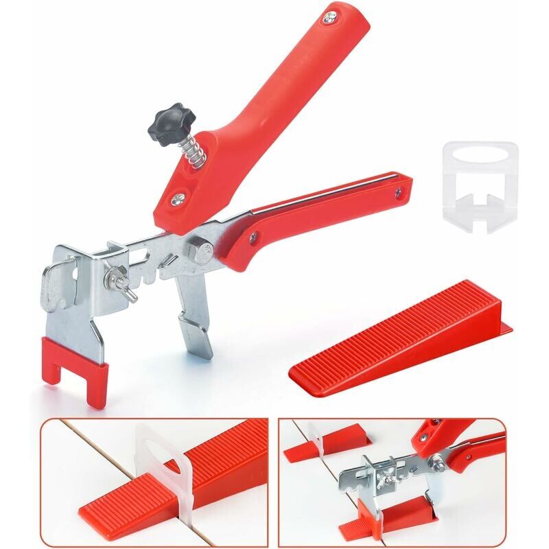foto del prodotto vari strumenti per piastrellisti 2.0mm kit di aiuto per la posa di piastrelle, kit di livellamento delle piastrelle con 1 pinza, 400 clip 2.0mm ,