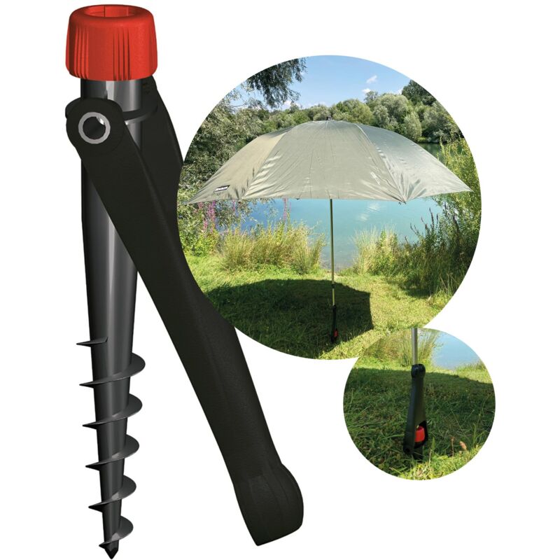 foto del prodotto vario drill 20006 supporto per ombrellone, per spiaggia, terra, prato, giardino, tempo libero e campeggio, prodotto in germania, krinner