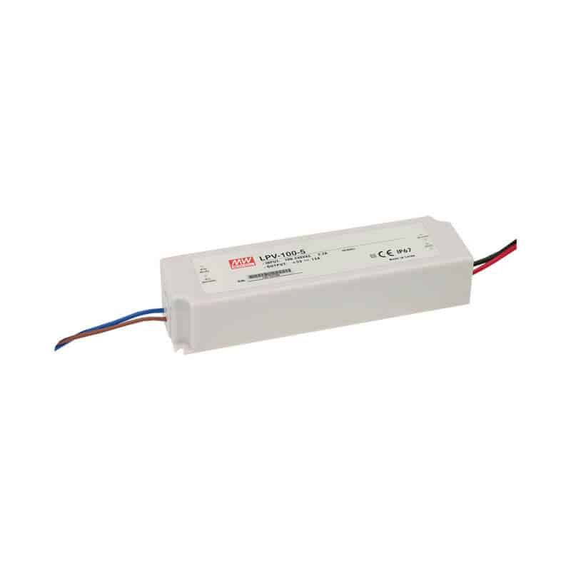 foto del prodotto vario meanwell lpv 100 24 alimentatore, potenza 100.8w dc 24v ip67 trasformatore per led