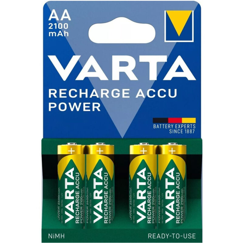foto del prodotto varta 4 pile varta stilo batterie aa alkaline ricaricabili 2100mah nimh hr6 1.2v accu 
