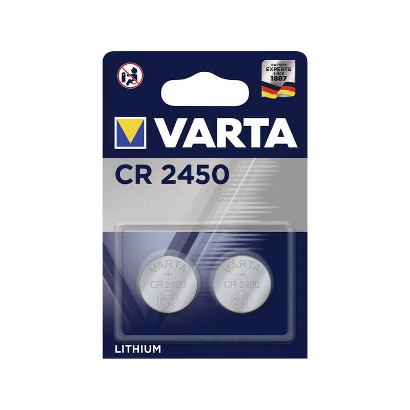foto del prodotto varta batteria al litio 3v 570mah cr2450 confezione blister da 2 6450101402