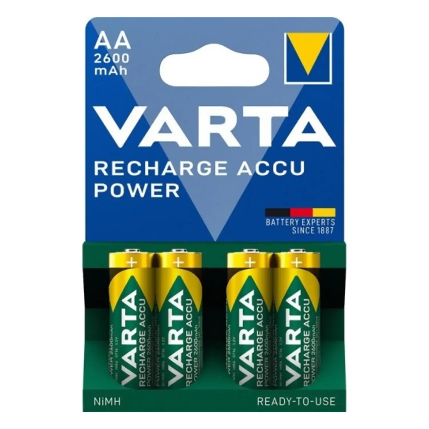 foto del prodotto varta batteria ricaricabili ni mh 1,2 v 2600 mah cordless 4 pezzi stilo aa