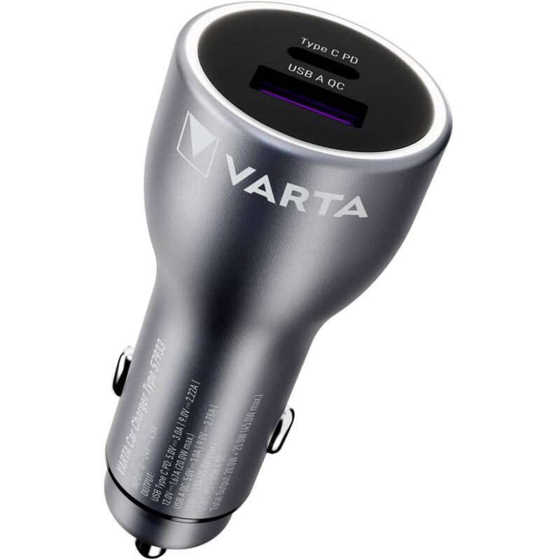 foto del prodotto varta caricabatterie per auto portata massima corrente 3 a 12 24 v
