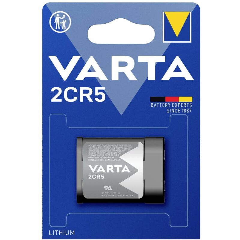 foto del prodotto varta lithium cylindrical 2cr5 bli 1 batteria per fotocamera 2cr5 litio 1400 mah 6 v 1 pz.