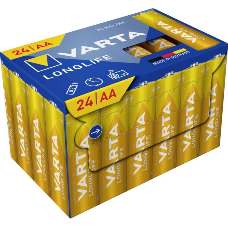 foto del prodotto varta longlife aa cube pack24 batteria stilo aa alcalina manganese 1.5 v 24 pz.