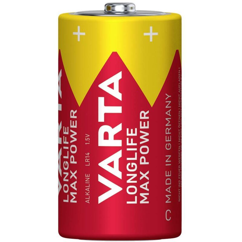 foto del prodotto varta longlife max power c bli 2 batteria 1 2 torcia c alcalina manganese 7800 mah 1.5 v 2 pz.
