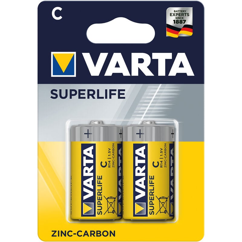 foto del prodotto varta pila mezza torcia superflife r14p pz 2 1,5 v c