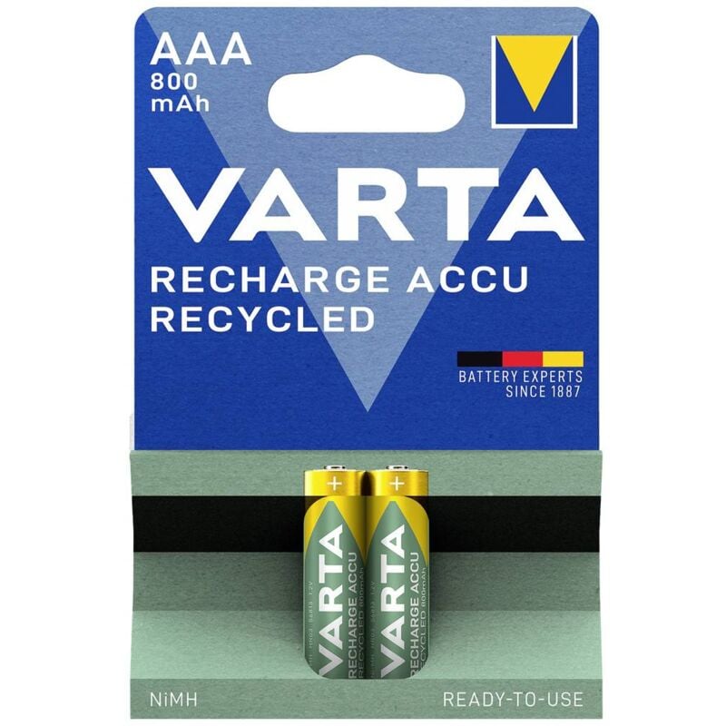 foto del prodotto varta rech.ac.recyc.aaa800mah bli2 batteria ricaricabile ministilo aaa nimh 800 mah 1.2 v 2 pz.
