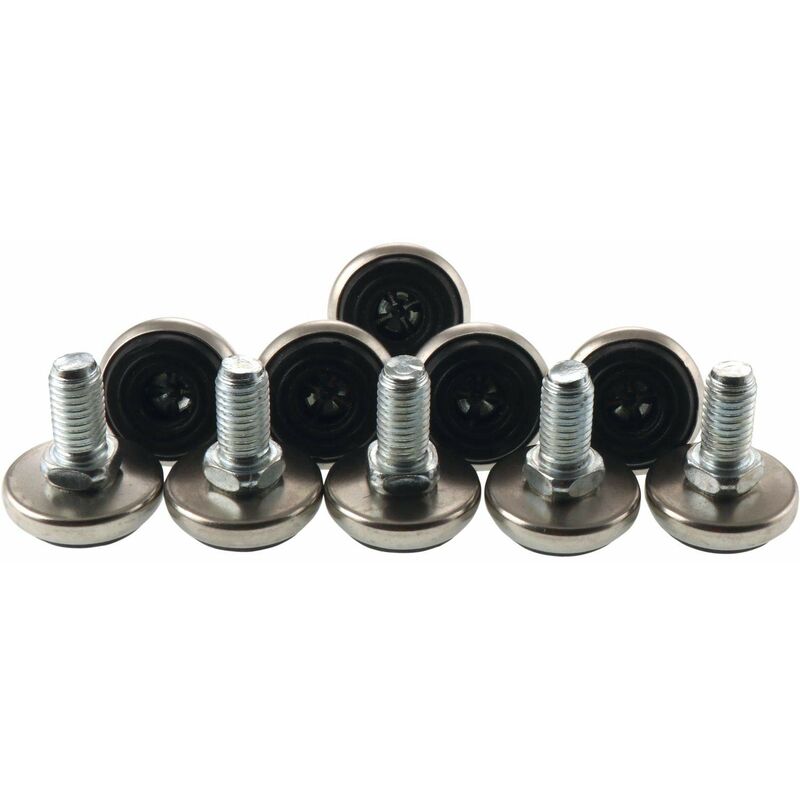 foto del prodotto vas139 altezza regolabile vite m10 filettatura 30 mm, plastica, colore nero acciaio contenuto 10 pezzi secotec