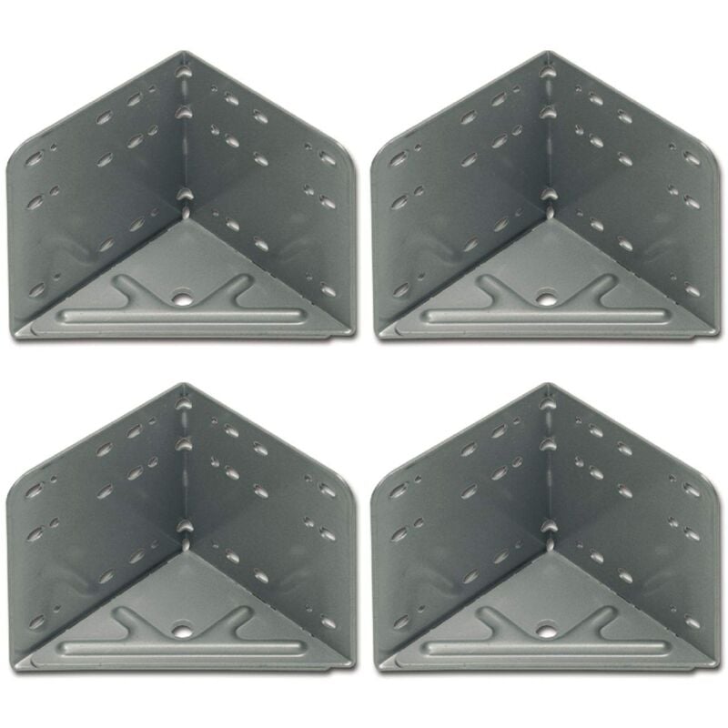 foto del prodotto vas203 raccordo angolare in acciaio grigio argento, 4 pezzi, 115 x 115 x 133 mm, 4 stk, set di 4 - vasalat
