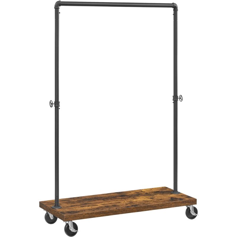 foto del prodotto vasagle appendiabiti su ruote, portata fino a 90 kg, asta appendiabiti con ruote bloccabili, design industriale, per soggiorno, corridoio, colore 