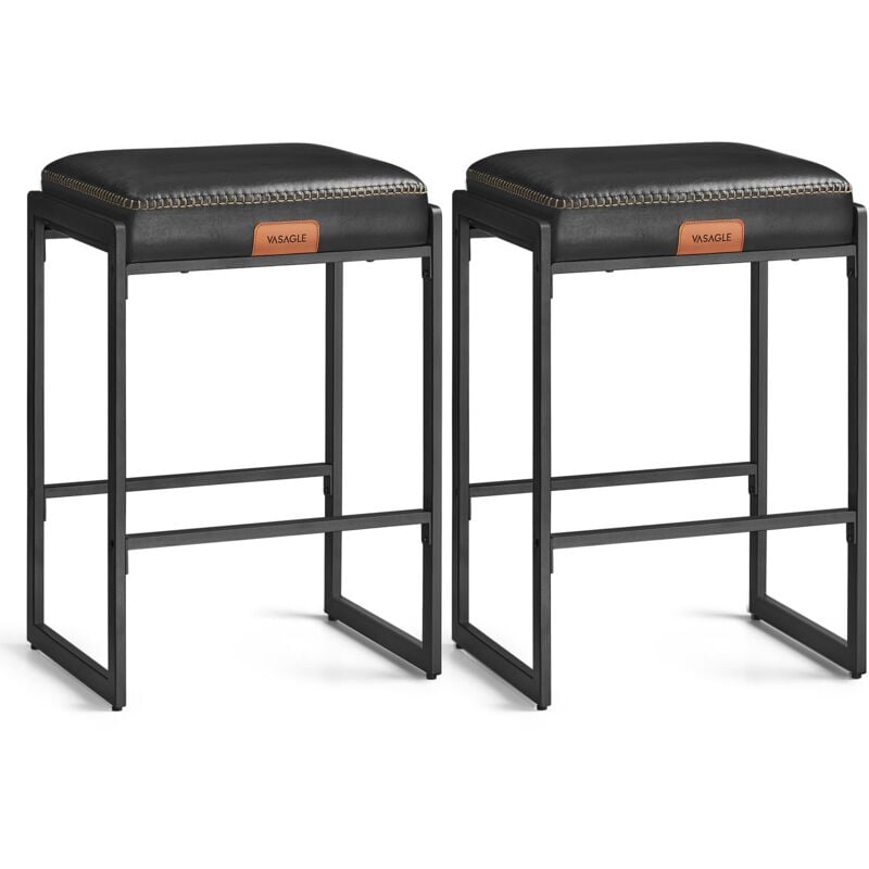 foto del prodotto vasagle ekho collezione sgabelli cucina, set da 2 sgabelli da bar, pu con cuciture, moderno di met secolo, altezza 66 cm, sala da pranzo, facile