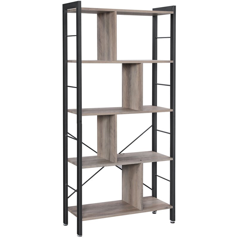 foto del prodotto vasagle libreria, scaffale per soggiorno, portaoggetti a 4 ripiani, organizzatore per studio, stile industriale, assemblaggio semplice, struttura in