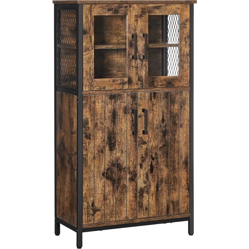 foto del prodotto vasagle mobiletto multiuso, armadietto, credenza, ripiano regolabile, mobile da bagno, struttura in acciaio, per salotto cucina, stile industriale,