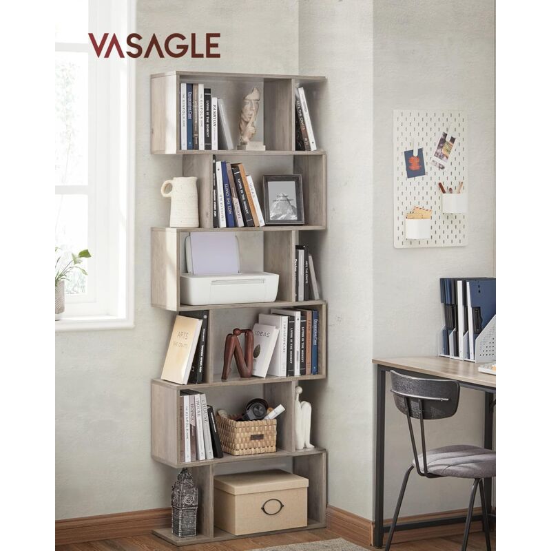 foto del prodotto vasagle scaffale a 6 ripiani, libreria, divisorio per stanza, organizzatore autoportante a cubi, stile moderno, per soggiorno, camera da letto,