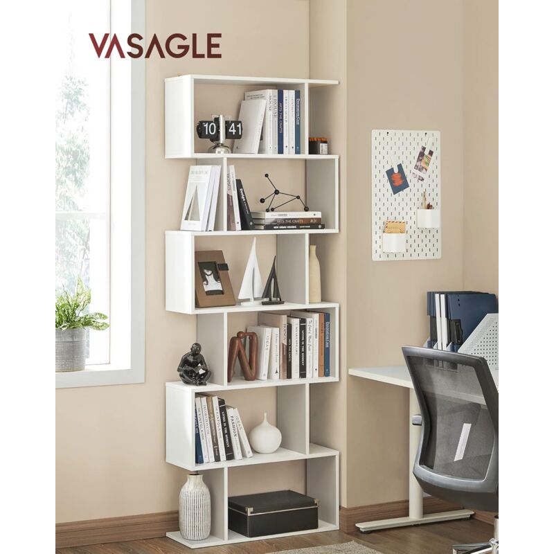 foto del prodotto vasagle scaffale a 6 ripiani, libreria, divisorio per stanza, organizzatore autoportante a cubi, stile moderno, per soggiorno, camera da letto,