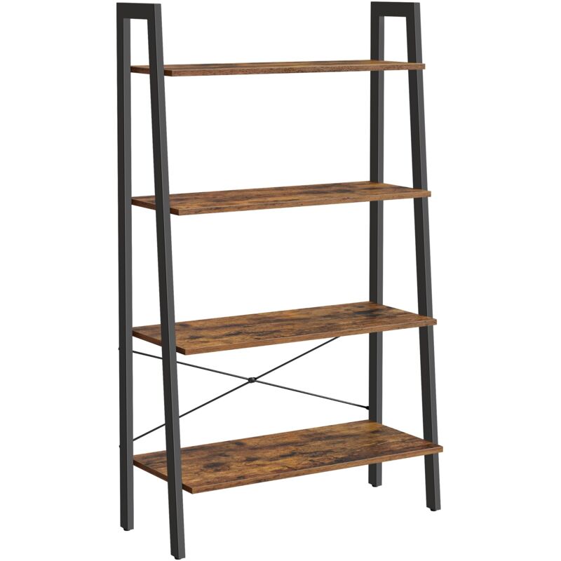 foto del prodotto vasagle scaffale a scala, libreria a 4 ripiani, scaffale portaoggetti, per soggiorno camera da letto cucina studio, stile industriale, struttura in