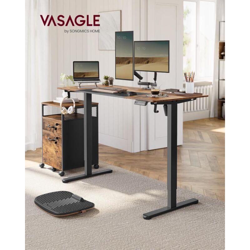 foto del prodotto vasagle scrivania regolabile in altezza, scrivania elettrica, struttura per scrivania supporto senza piano, con ganci, porta usb, funzione memoria