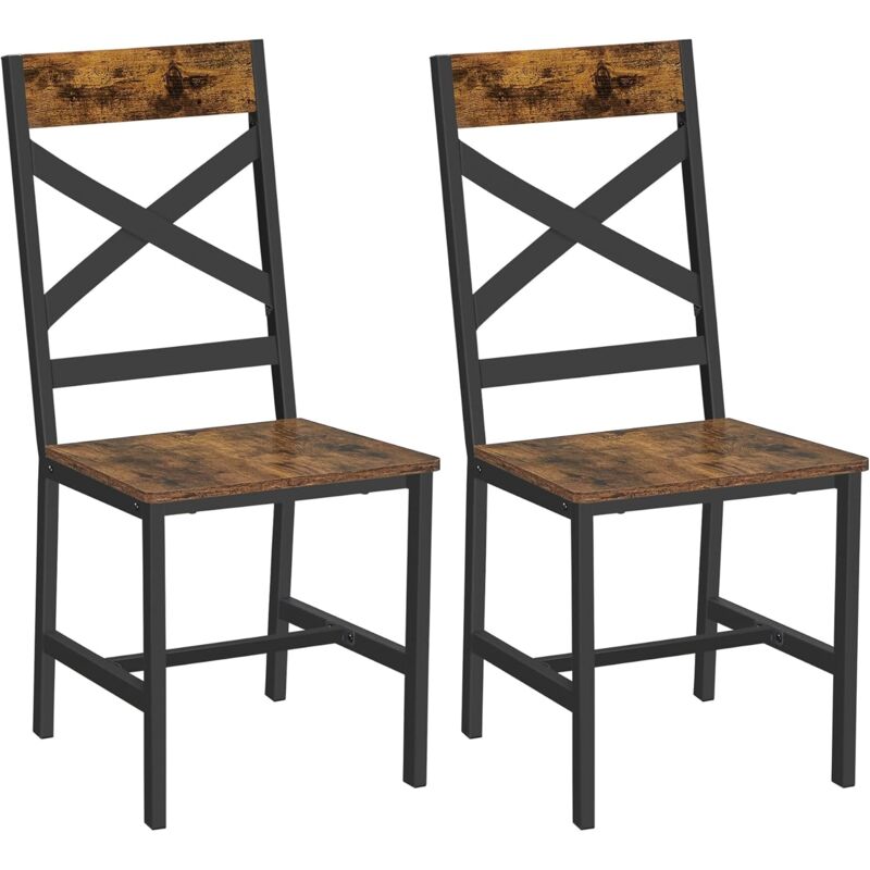 foto del prodotto vasagle sedie per sala da pranzo, set di 2 sedie da cucina, struttura in acciaio, ergonomico, stile industriale, per soggiorno salotto cucina,